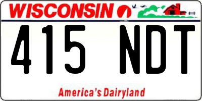 WI license plate 415NDT