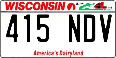 WI license plate 415NDV
