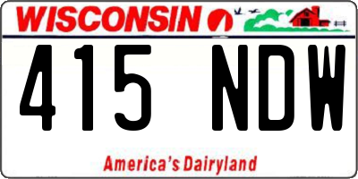 WI license plate 415NDW