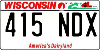 WI license plate 415NDX