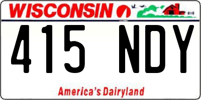 WI license plate 415NDY