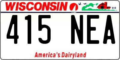 WI license plate 415NEA