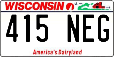 WI license plate 415NEG