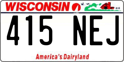 WI license plate 415NEJ