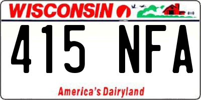 WI license plate 415NFA