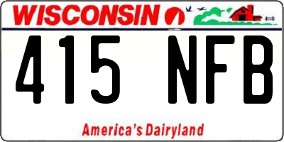 WI license plate 415NFB