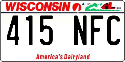 WI license plate 415NFC