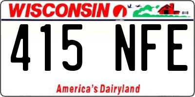 WI license plate 415NFE