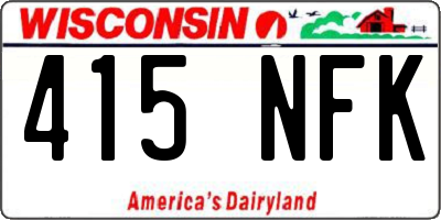 WI license plate 415NFK