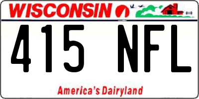 WI license plate 415NFL