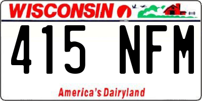 WI license plate 415NFM