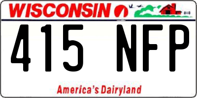 WI license plate 415NFP