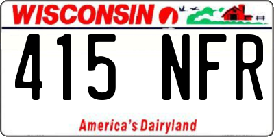 WI license plate 415NFR