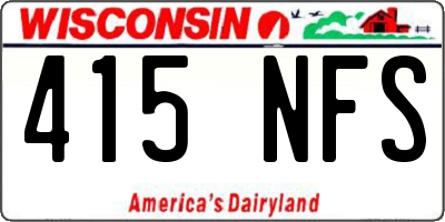 WI license plate 415NFS