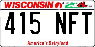 WI license plate 415NFT