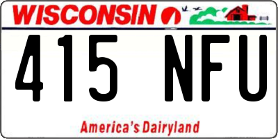 WI license plate 415NFU