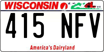 WI license plate 415NFV