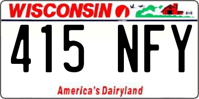WI license plate 415NFY