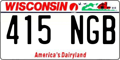 WI license plate 415NGB