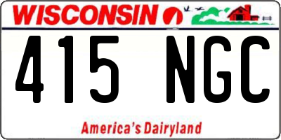 WI license plate 415NGC