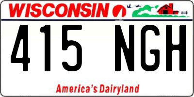 WI license plate 415NGH