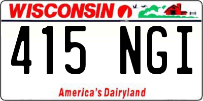 WI license plate 415NGI