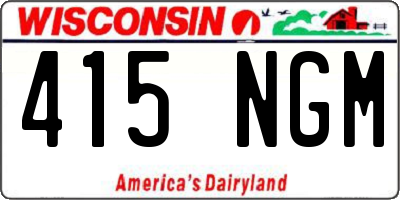 WI license plate 415NGM