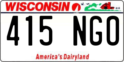 WI license plate 415NGO