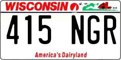 WI license plate 415NGR