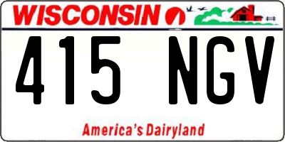 WI license plate 415NGV