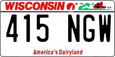 WI license plate 415NGW