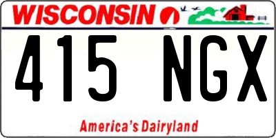 WI license plate 415NGX