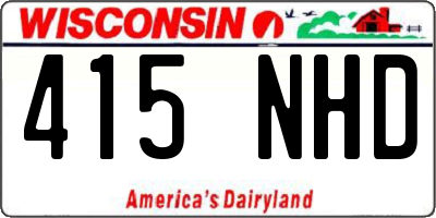 WI license plate 415NHD