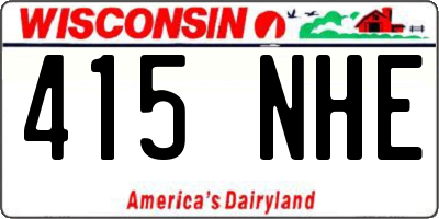 WI license plate 415NHE