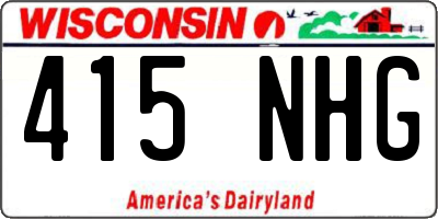 WI license plate 415NHG