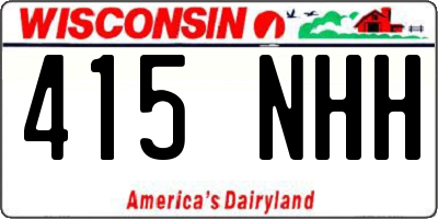 WI license plate 415NHH