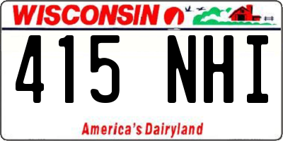 WI license plate 415NHI
