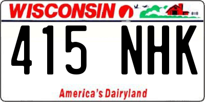 WI license plate 415NHK