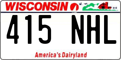 WI license plate 415NHL