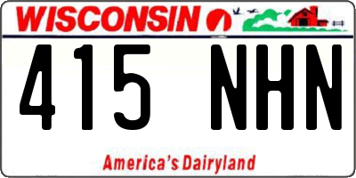 WI license plate 415NHN