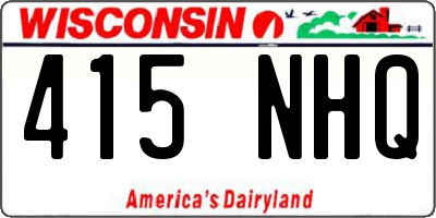 WI license plate 415NHQ