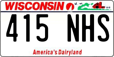 WI license plate 415NHS