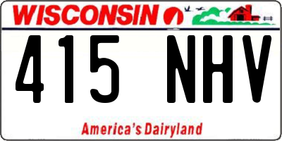 WI license plate 415NHV