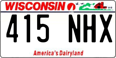WI license plate 415NHX