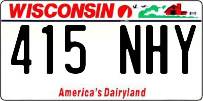 WI license plate 415NHY