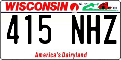 WI license plate 415NHZ