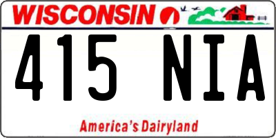 WI license plate 415NIA