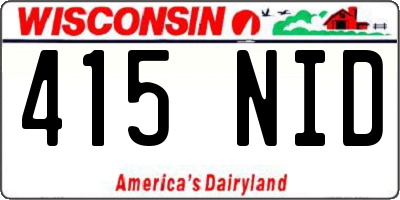 WI license plate 415NID