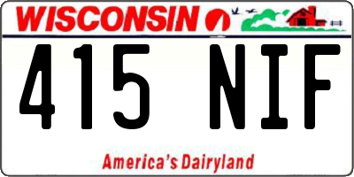 WI license plate 415NIF