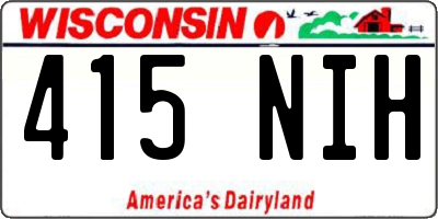 WI license plate 415NIH